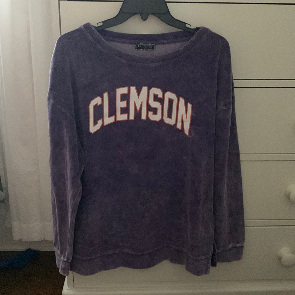 VELVET CLEMSON CREWNECK